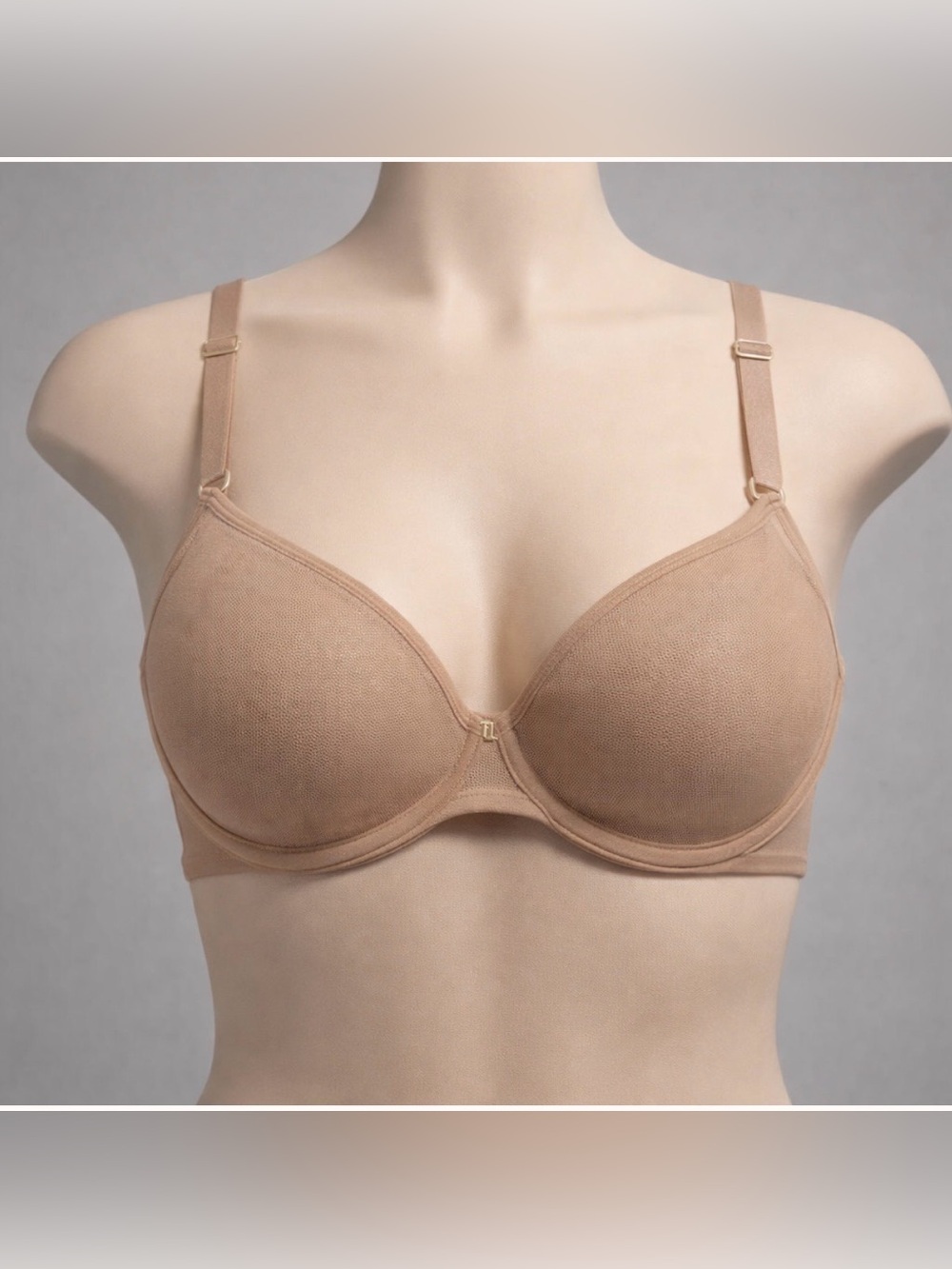 Thirdlove Womens 24/7  T-shirt Bra 34C 1/2 Nude Underwire Mesh Overlay Cups